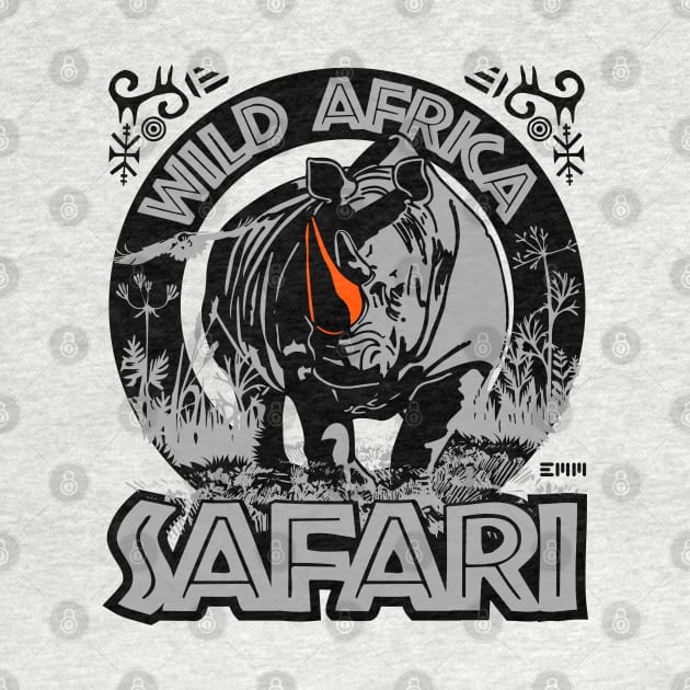 Wild Africa Safari, rhinoceros, by ArtMofid